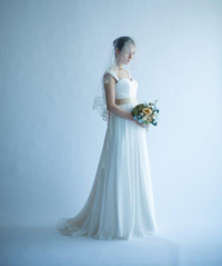 Sシフォンのカシュクールビスチエドレス