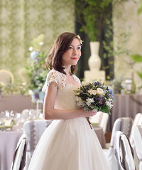 ボレロ付ケミカルレースドレス