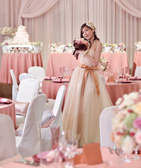 コーラルピンクドレス