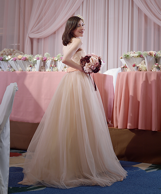 コーラルピンクドレス