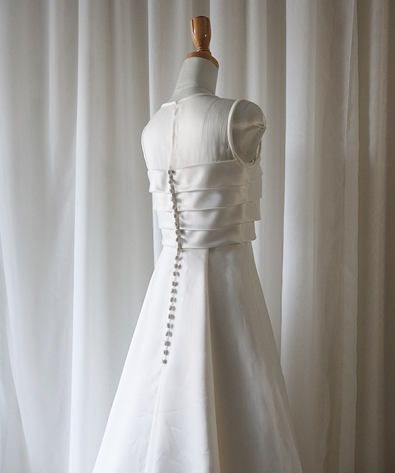 ヨークオーガンジー　4段タックトップスAラインドレス