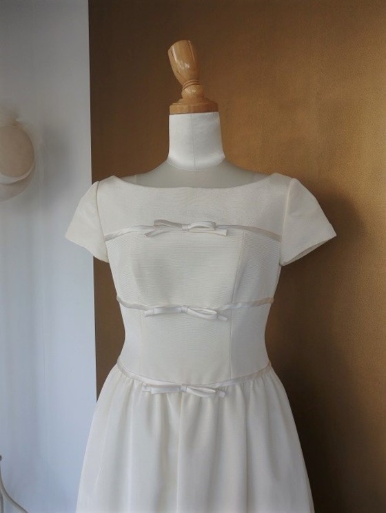 三段リボン切替　ベルラインドレス