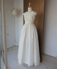 アメリカンスリーブギャザータックドレス