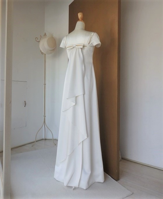 Iラインキャプスリーブストレートドレス