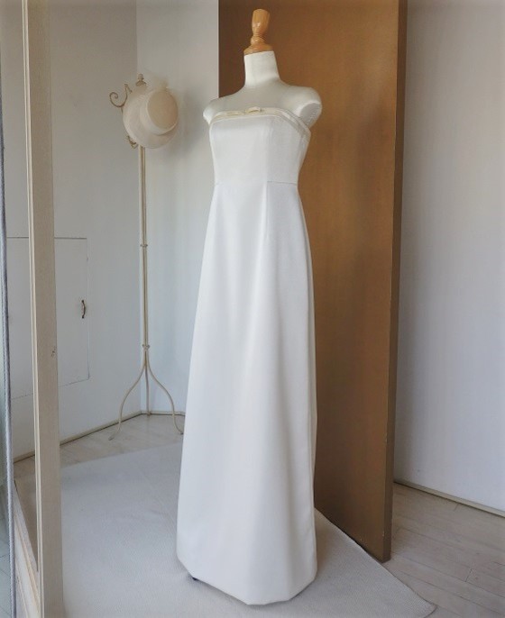 Iラインキャプスリーブストレートドレス