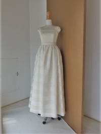 ノースリーブボーダー柄スカートドレス